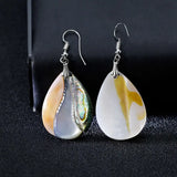 Abalone Shell Teardrop Dangle Earrings