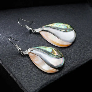 Abalone Shell Teardrop Dangle Earrings