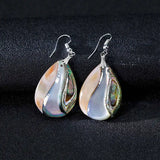 Abalone Shell Teardrop Dangle Earrings