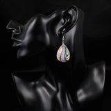 Abalone Shell Teardrop Dangle Earrings