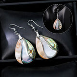 Abalone Shell Teardrop Dangle Earrings
