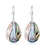 Abalone Shell Teardrop Dangle Earrings