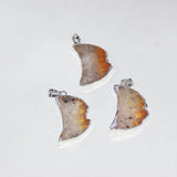 Yellow Crystal Quartz Necklace Pendant Raw Geode Druzy Stone for Women