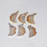 Yellow Crystal Quartz Necklace Pendant Raw Geode Druzy Stone for Women