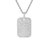 Hip Hop Rhinestone Necklace Men Square Pendant Chain