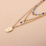 Devil's Eye Pendant Layered Necklace Exaggerated Style Eye Jewelry