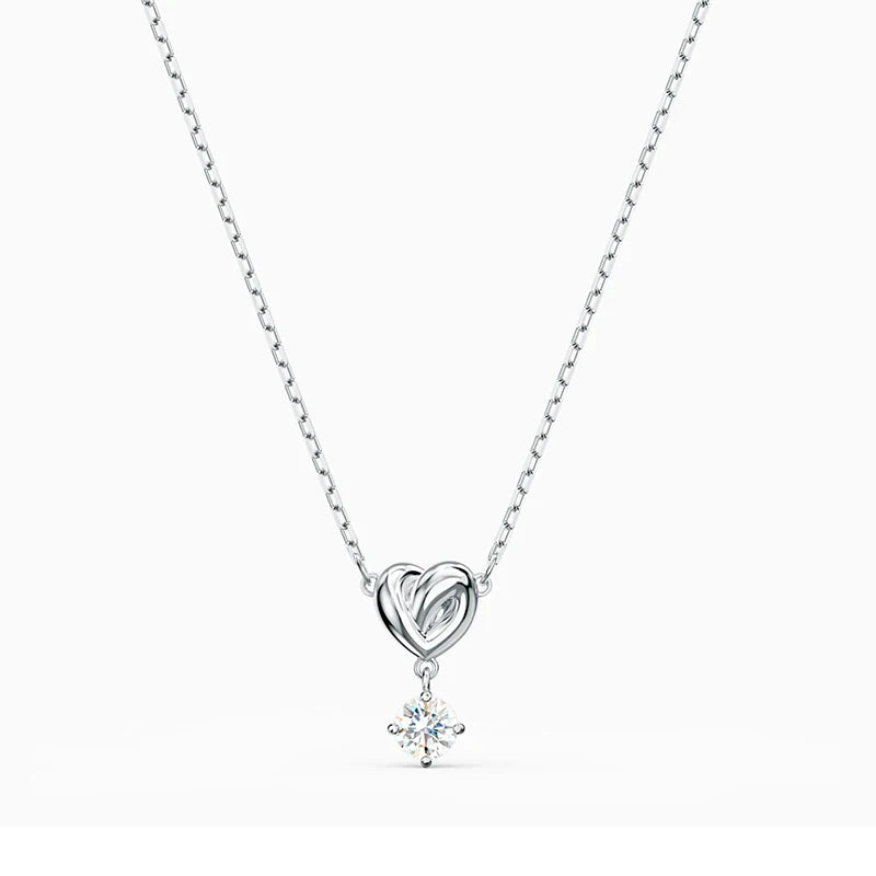 Silver & Rose Necklace Crysta Woman Romantic Gift