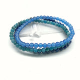 3pc Women Bracelet Set 4mm Stone Bead Sodanite Apatite Agate Round Beads