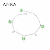 Crystal Heart Charm Bracelet Made with Austrian Crystals