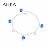 Crystal Heart Charm Bracelet Made with Austrian Crystals