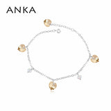 Crystal Heart Charm Bracelet Made with Austrian Crystals