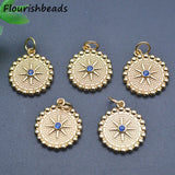 Royal CZ Pave Sun Star Charms Pendants for Jewelry Making