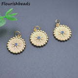 Royal CZ Pave Sun Star Charms Pendants for Jewelry Making