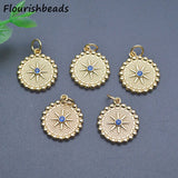 Royal CZ Pave Sun Star Charms Pendants for Jewelry Making