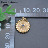 Royal CZ Pave Sun Star Charms Pendants for Jewelry Making