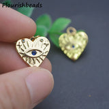 Heart Evil Eye Charms for Earring Necklace Making 20pc
