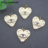 Heart Evil Eye Charms for Earring Necklace Making 20pc