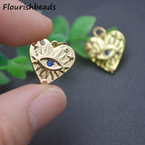 Heart Evil Eye Charms for Earring Necklace Making 20pc