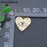 Heart Evil Eye Charms for Earring Necklace Making 20pc