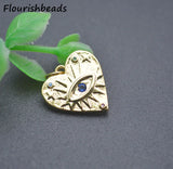 Heart Evil Eye Charms for Earring Necklace Making 20pc