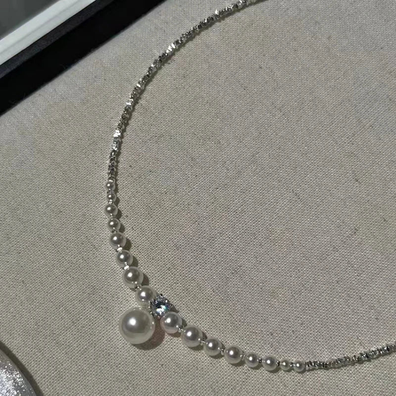 One Layer Simulated Pearl Necklace For Women Girl Party Wedding