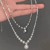 One Layer Simulated Pearl Necklace For Women Girl Party Wedding