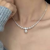 One Layer Simulated Pearl Necklace For Women Girl Party Wedding