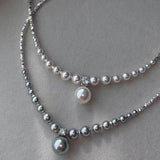 One Layer Simulated Pearl Necklace For Women Girl Party Wedding