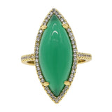 Green Oval CZ Women Wedding Ring