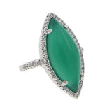 Green Oval CZ Women Wedding Ring