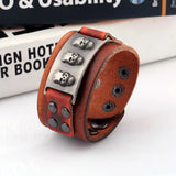 Punk Style Leather Skull Head Men's Bracelet