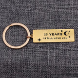 Personalized Anniversary Gift Keychain Engrave 25 I STILL LOVE YOU Keyrings