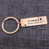 Personalized Anniversary Gift Keychain Engrave 25 I STILL LOVE YOU Keyrings