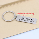 Personalized Anniversary Gift Keychain Engrave 25 I STILL LOVE YOU Keyrings