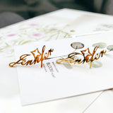 Personalized Letter Earrings Stainless Steel Studs for Family Gift