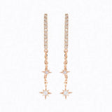 Star Moon CZ Stainless Steel Cartilage Earring