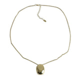 One Layer Chain Smooth Oval Metal Pendant Necklace For Women Girl Gift