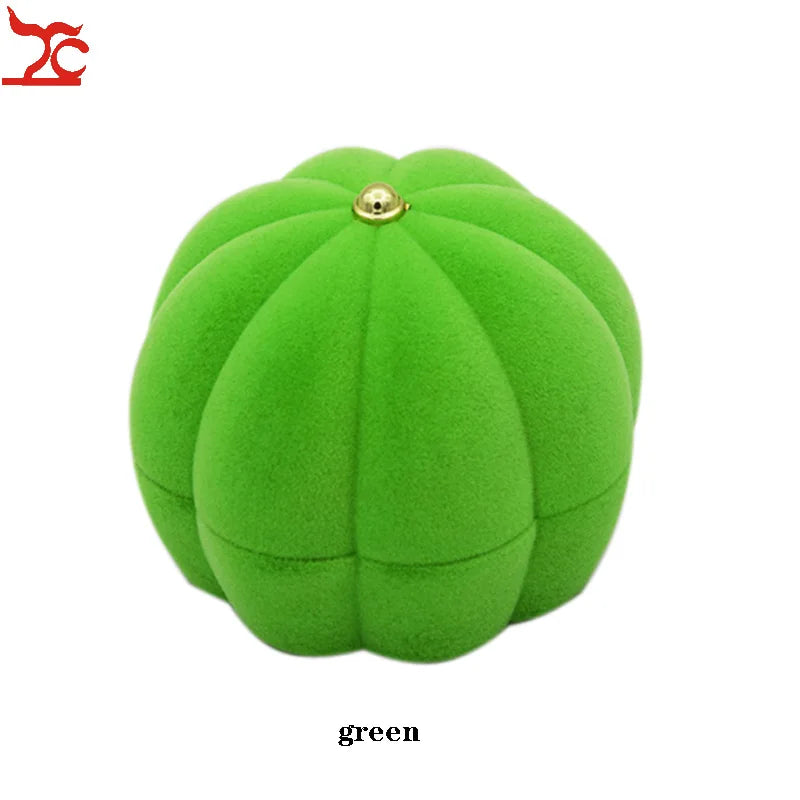 Pumpkin Shaped Ring Box Earrings Storage Wedding Jewelry