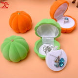 Pumpkin Shaped Ring Box Earrings Storage Wedding Jewelry