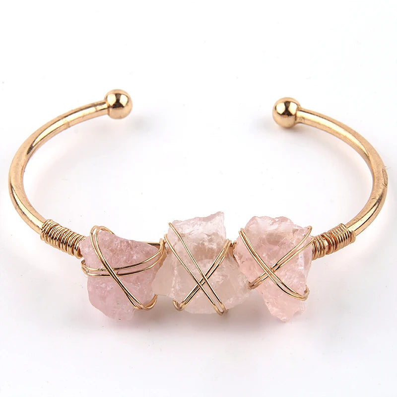Natural Stone Charm Bangle for Women Gift