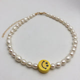 Real Freshwater Pearl Choker Smile Necklace for Women