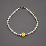 Real Freshwater Pearl Choker Smile Necklace for Women