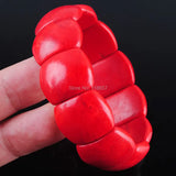 Red Howlite Turquoises Gem Stone Bracelet Stretch 7 Inches Charm IK3045