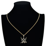 Men's Rhinestone Necklace with Cubic Zircon Letters Pendant