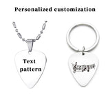Metal Guitar Pick Necklace Stainless Steel Personalized Pendant