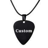 Metal Guitar Pick Necklace Stainless Steel Personalized Pendant