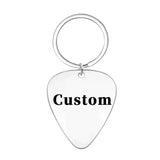 Metal Guitar Pick Necklace Stainless Steel Personalized Pendant