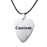 Metal Guitar Pick Necklace Stainless Steel Personalized Pendant
