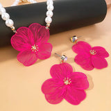 Pearl Necklace Earrings Set for Women Gift