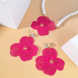 Pearl Necklace Earrings Set for Women Gift